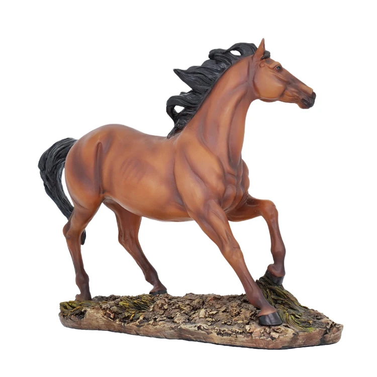 Resin Brown Running Horse Pendulum Table Top Crafts Ornaments Home Decor and Gift