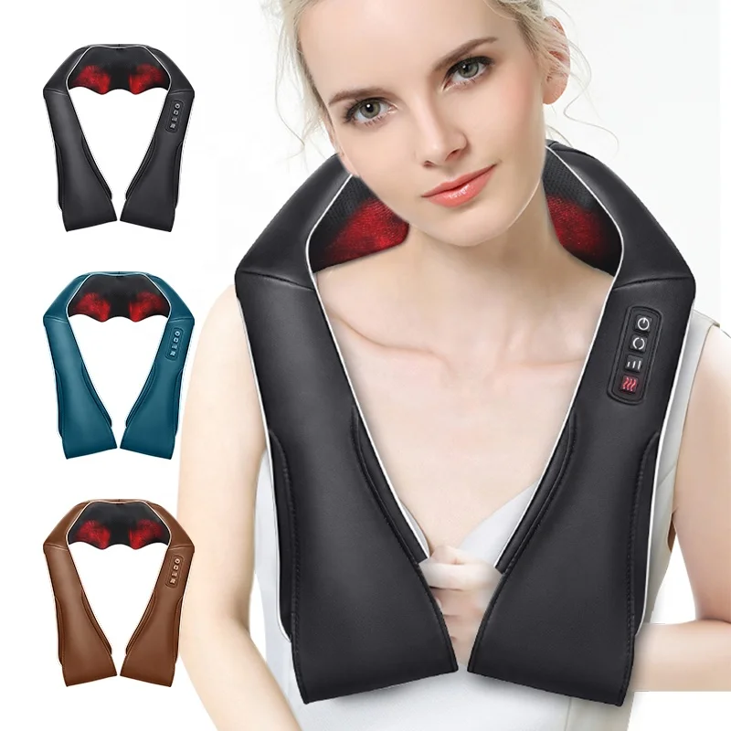 Quality Neck Cervical Shoulder Back Stretcher Kneading Massage Machine Pillow Massager With Heat