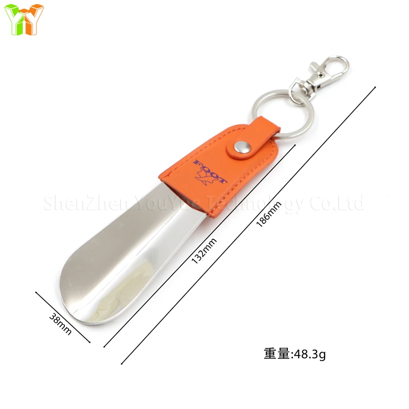 Ready Stock Leather Shoe Lifter Shoehorn Pocket Shoehorn Shoe Horn for Kids Men Women with key ring for outside Travel