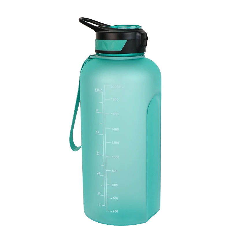 new invention gym water bottle 2.2l, 74oz motivational water bottles with time marker, bottle 2000ml bpa free for sports