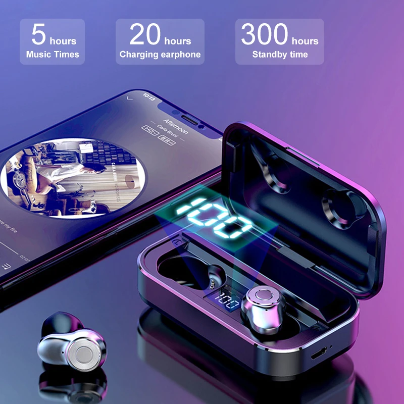  Водонепроницаемые наушники TWS 5 0 Bluetooth A6 беспроводные с зарядным устройством V8 гарнитура внешними аккумуляторами 1500