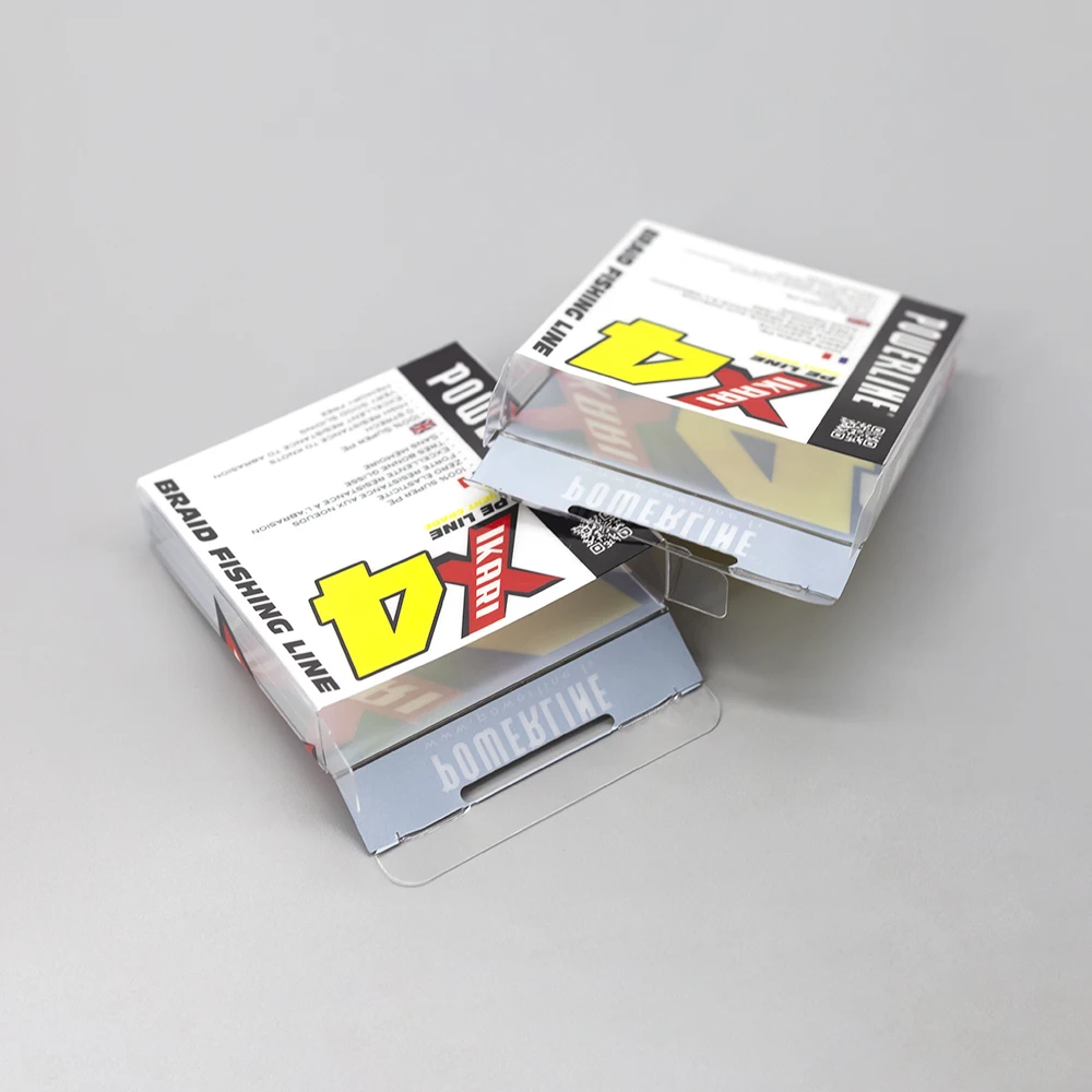 Custom Transparent PET PVC Plastic Box Eyebrow braid fishing line Printed Hanging Acetate Boxes Packaging Factory