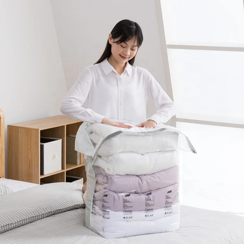 Four Corner Air Exhaust New Cube Space Saver Organizer Compression Vacuum Sealer Storage Bags for Quilts