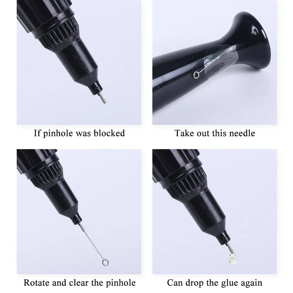 10ml UV Acrylic Needle Brush Nail Rhinestone Glue Clear Adhesives DIY Polish Studs Nail Art Accessory Easy Point Drill Gel