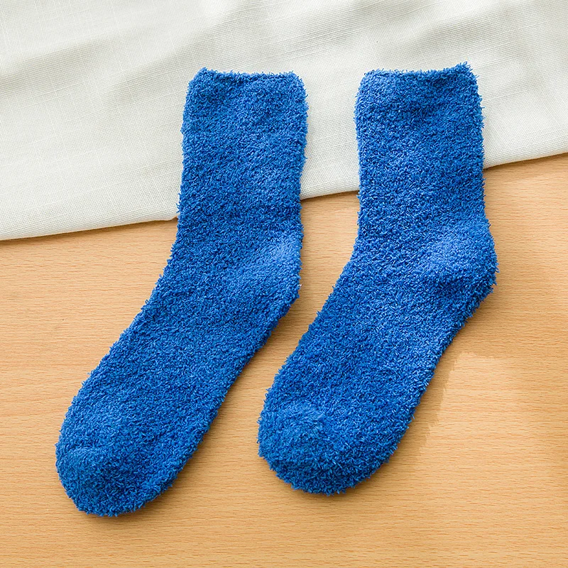  In Stock Soft Comfortable Women Cute Colorful Sweet Warm Winter Microfiber Floor Sleeping Knitted Fuzzy Socks For
