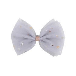 Tulle Lace with Star Children Girls Hair Bows with Clips Hair Accessories