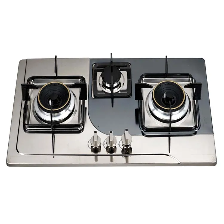 Factory Sale 3 Burner Dining Table Gas LPG Stainless Steel Gas Stove Cookware