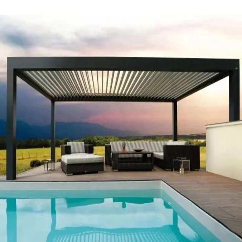 Luxury Pergola Aluminio Louvre Roof Hotel Garden Furniture Shade Cover Patio Waterproof Gazebo turkey