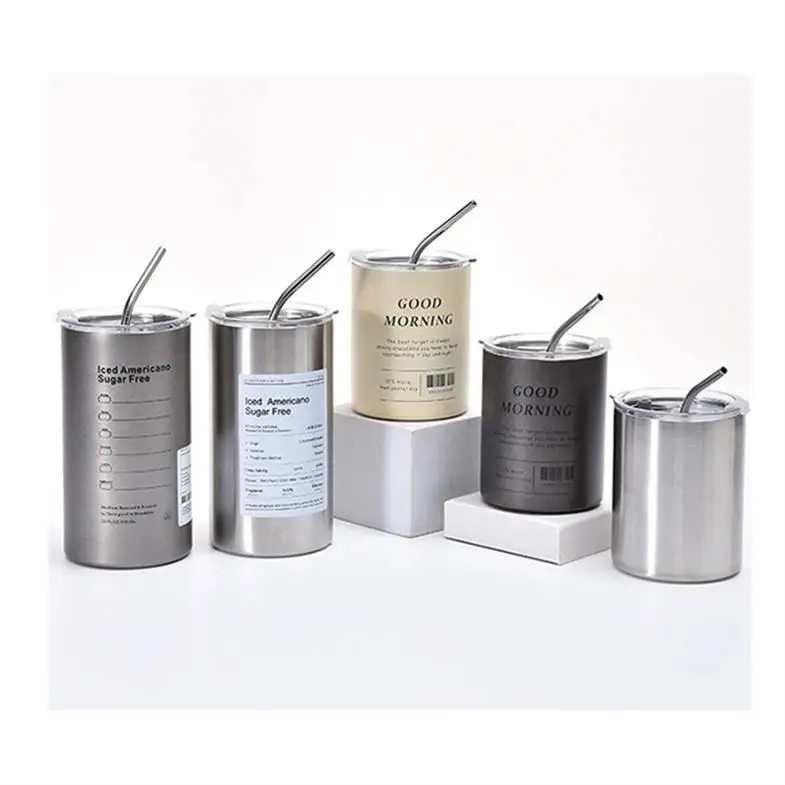 Custom Logo Vacuum Insulated 304 Stainless Steel Simple Tumblers Cups Sublimation Coffee Tumbler Mug With Lid