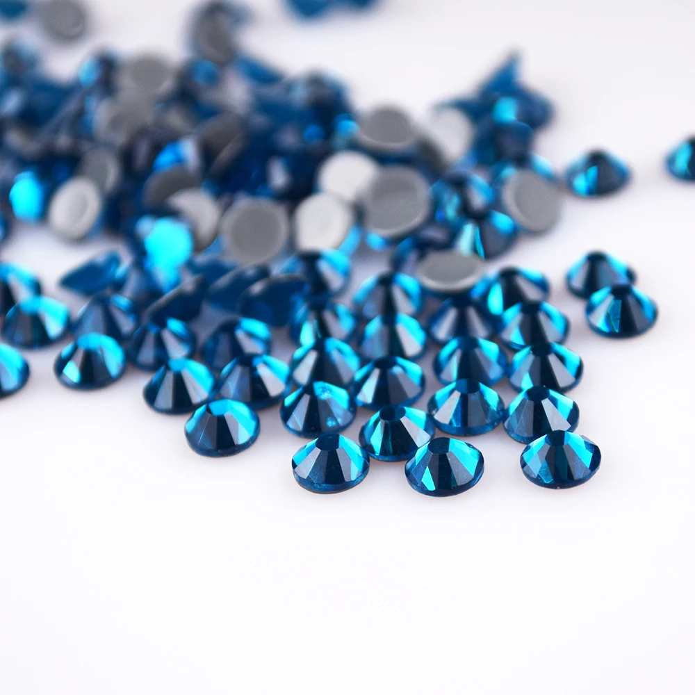 Wholesale Cheap factory Loose Indicolite blue glass ss20 rhinestone flat back