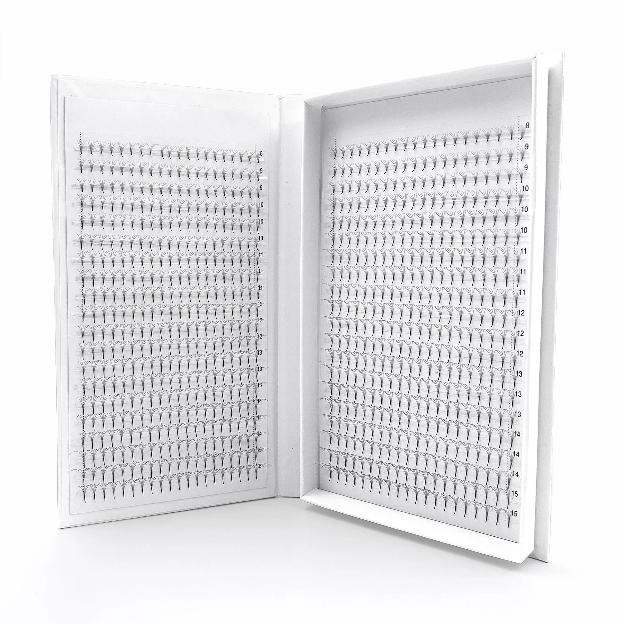 Wholesale Premade Volume Fans  .03 Pointy Base Short Stem Premade Fans Tray Premade Fans Volume Lashes Mix