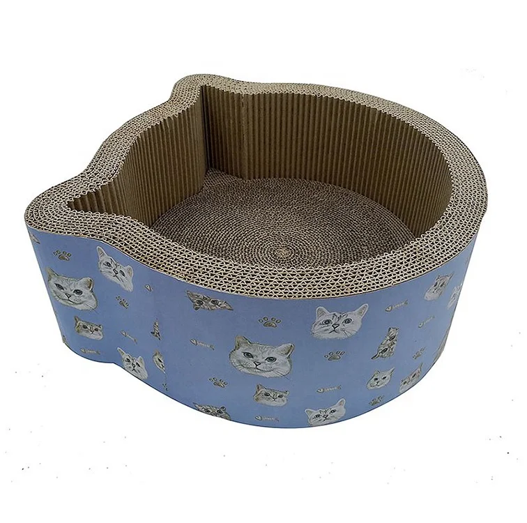 Cats Application and Stocked Feature Paper Head Shaped Clawing Houses Cardboard Wholesale Cat Scratcher Box