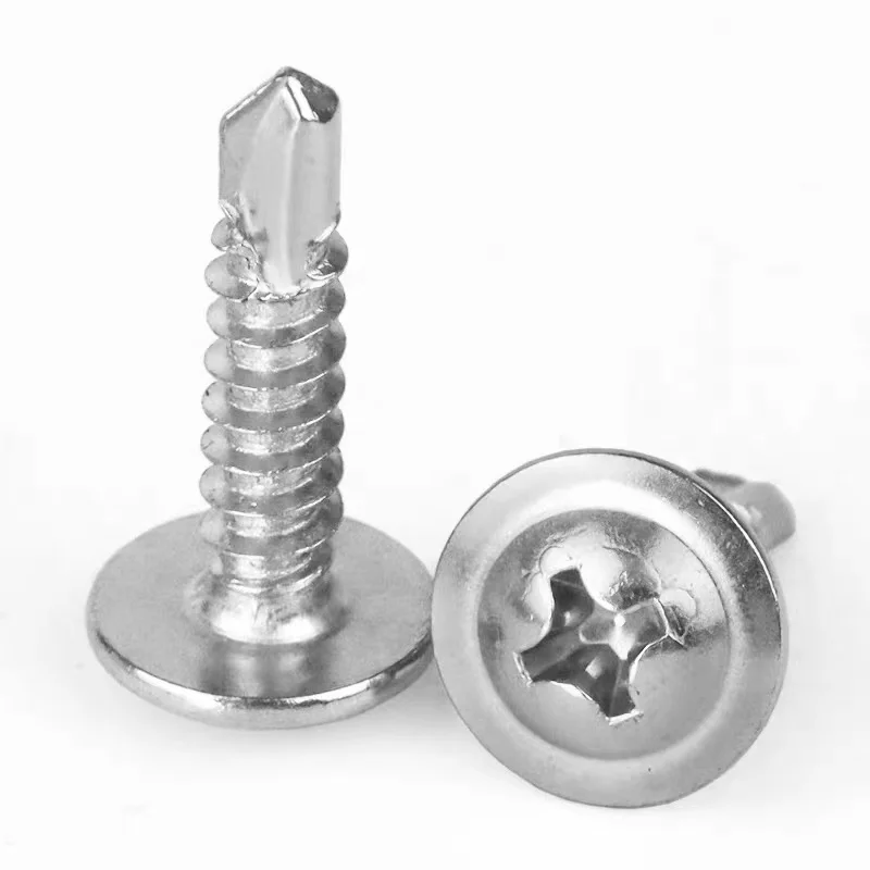 Screws Manufacturer Blue White Galvanized Modify Truss Head Self Drilling Screws Round Wafer Head  Screws