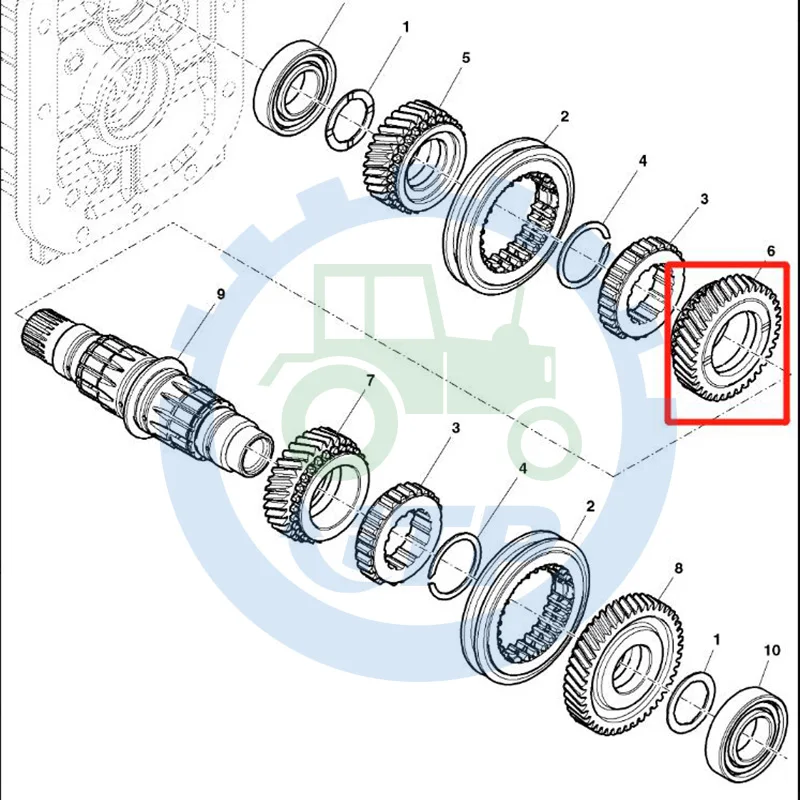 27/38T Шестерня Второй скорости SU20818 подходит для John Deere 1000 1050 5-750 5-850H-1 954 5854 верхний вал трактора в