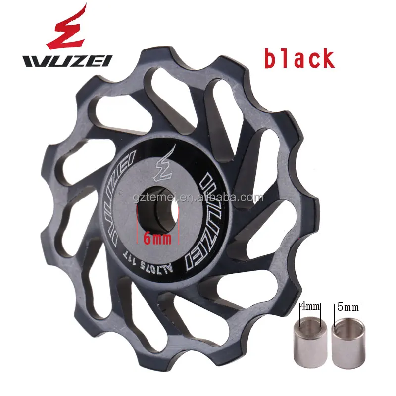 WUZEI MTB/Road Bike Ceramic Pulley 7005 Aluminum Alloy Rear Derailleur 11T Guide Wheel Ceramic Bearing Jockey Wheel 2pc