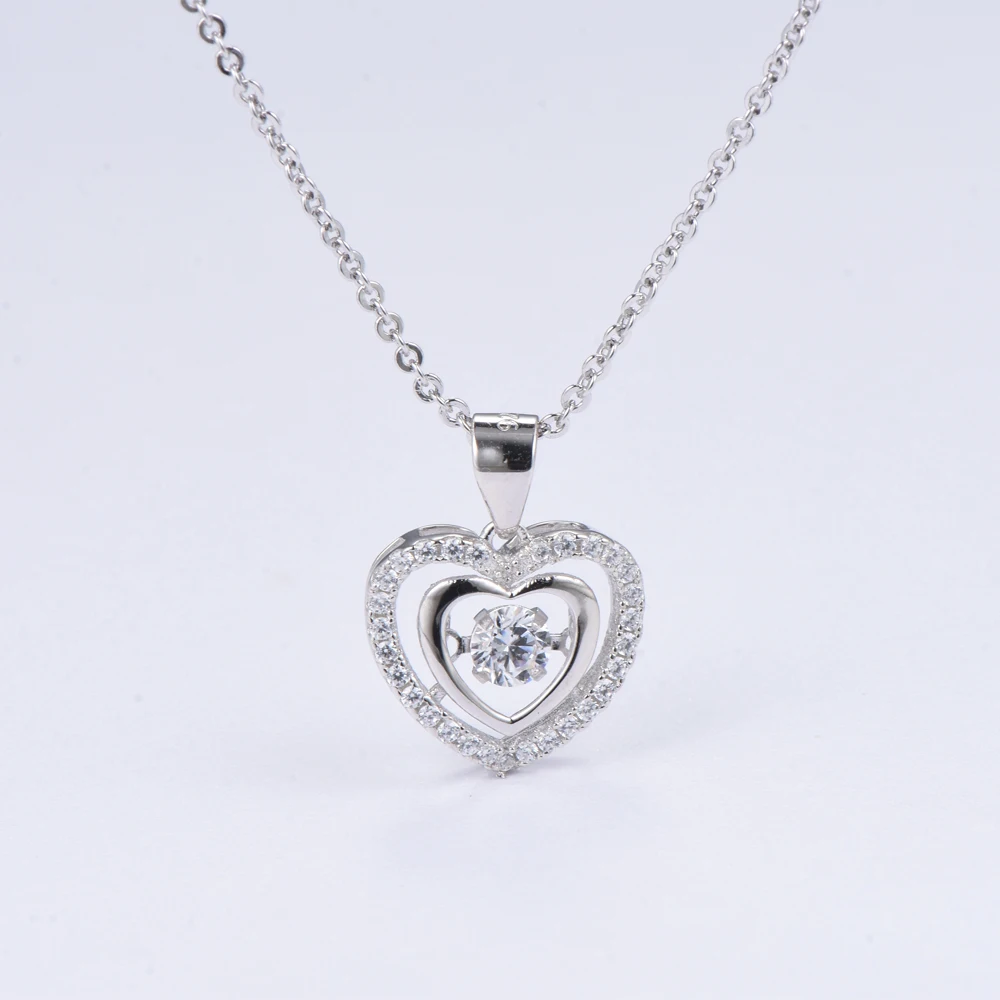 Bijoux Bisuteria Wholesale Jewelry Romantic Beating Heart Gold Plated Silver Necklace Chain/ Necklace Jewelry/ Zodiac Necklace