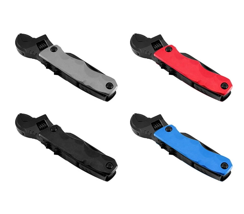 Multitool Wrench Adjustable Camping Gear Spanner with Flathead Screwdriver for Hiking Outdoor