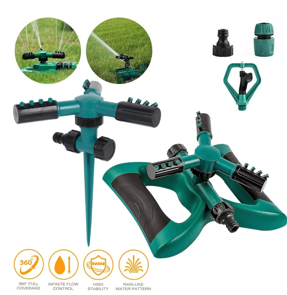 360 Degree Rotating Automatic Garden Water Sprinkler Irrigation Lawn Watering Sprinkler Irrigation