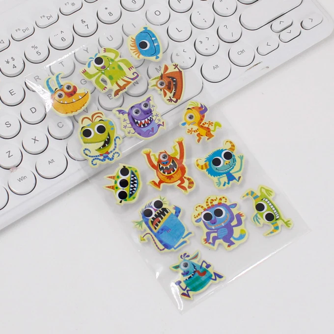 Cheap promotional gift puffy 3D sticker ,EVA puffy stickers cartoon sticker