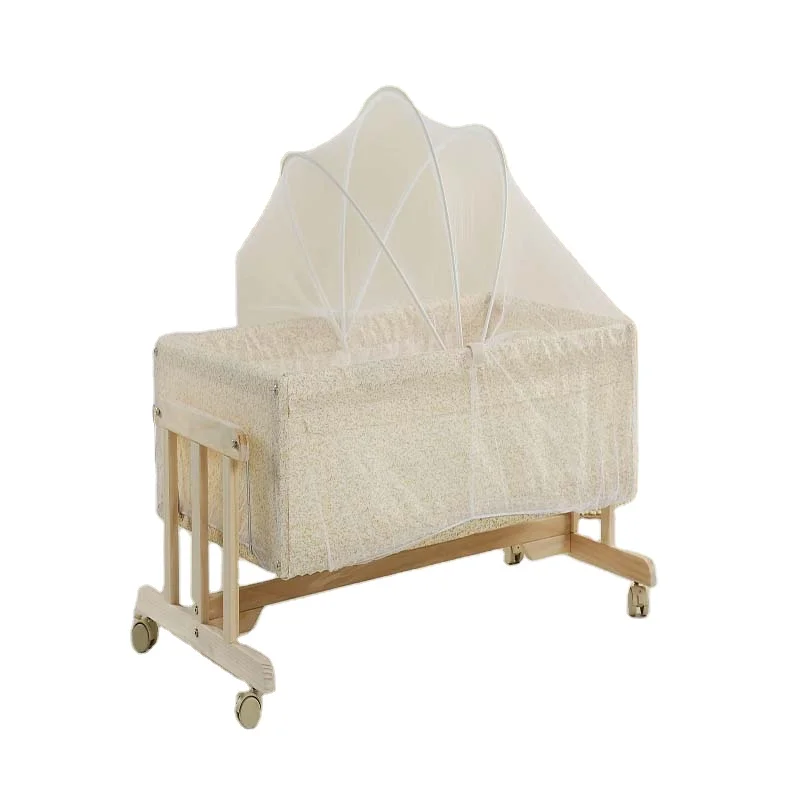 2021 hot sale factory price Baby Furniture Safety Design Wooden Baby Cradle