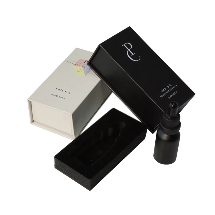 matte black custom printed rigid cardboard magnetic closure paper gift dropper bottle hemp essential cbd oil packaging box