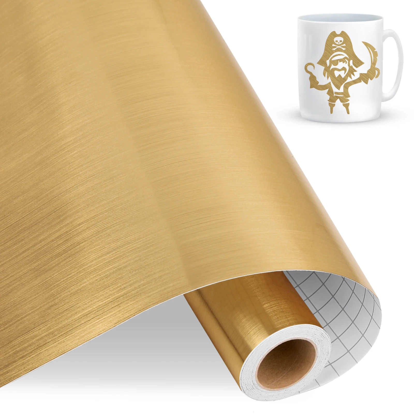 Premium Custom Metallic Brushed Waterproof Self-Adhesive Vinyl Rolls  Perfect for Car Decals, DIY Gifts, Signs, and Crafts