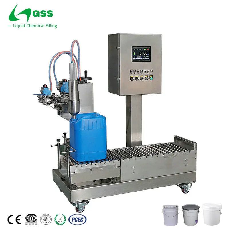 GSS 10-30L semi automatic electric adhesive solvent oil liquid soap filling machine