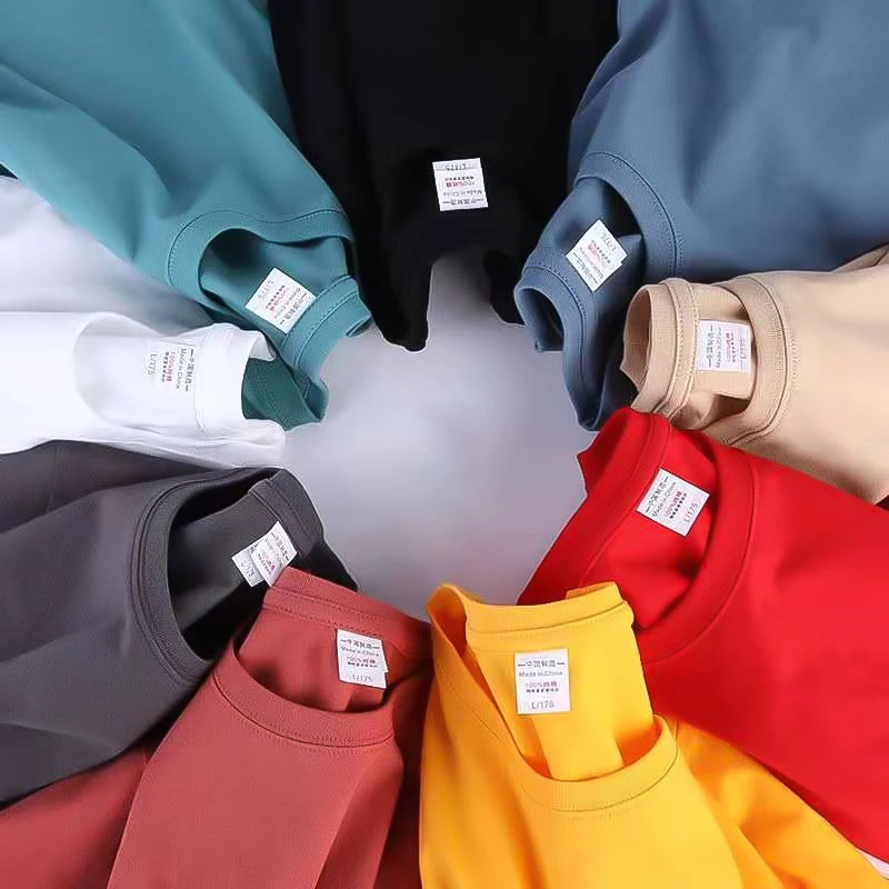 MT2264 Hot Sales In Bulk 180g 5XL Plain Blank 100% Cotton Plus Size T Shirts For Men