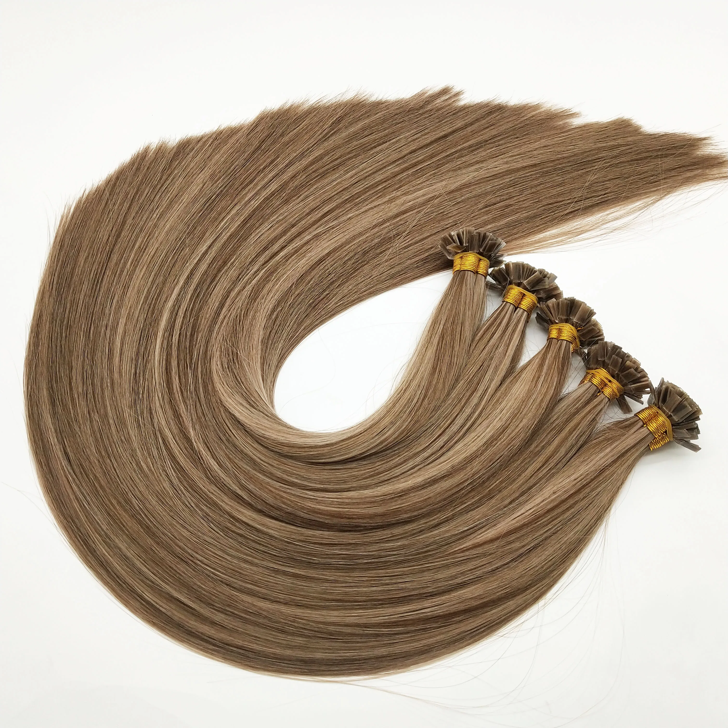 Italian Keratin Glue Hair Russian Double Drawn Human Hair Extensions Keratin Bonds K tip Flat tip Extensions