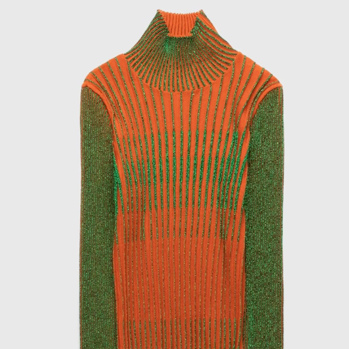 Midi Dress RIB Knit Extrafine Merino Wool-blend Dress Long-sleeved Merino Wool dress with Lurex Ribbed Trutlenck