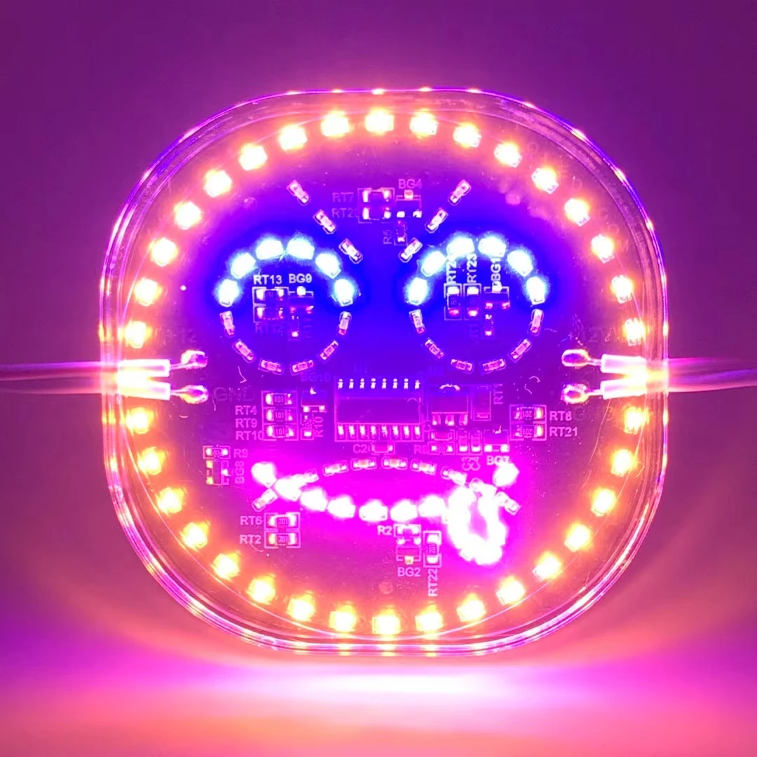 Car LED Module Light Facial Expression Strobe Waterproof RGB Flash for Truck Buggy Decoration
