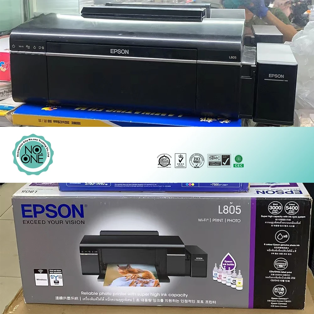 90% New or New color automatic Desktop id card UV inkjet DTF printer for EPSON L805 Cd Dvd Printer A4 Sublimation Digital Print