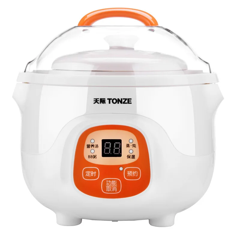 TONZE Portable Slow Cooker OEM Yogurt Porridge Baby Food Maker 0.7L Mini Ceramic Travel Cooker Electric