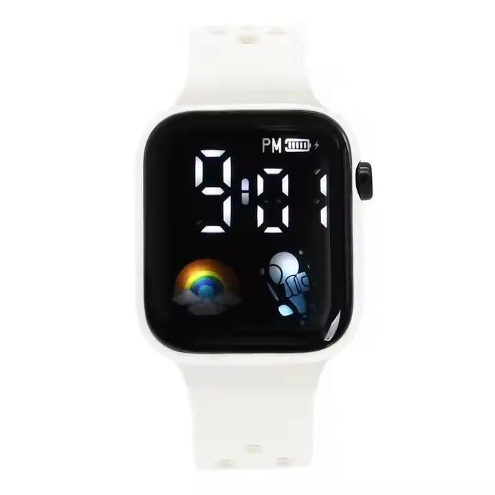 Wholesale Cheap Square LED Electronic Watch Led Digital Watch Fashion Heart Sports Children Student Watch For Men Women Gift Box