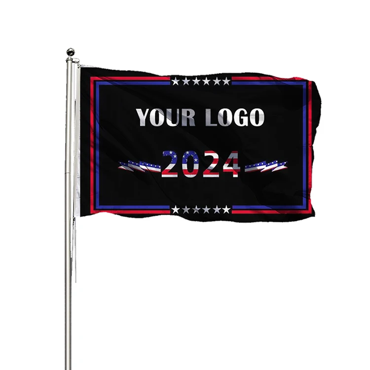 Outdoor Polyester Silk Screen Printing 3x5ft Custom Logo Printed American 2024 Flag