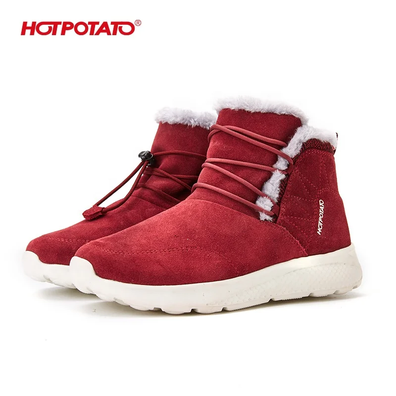 trendy suede winter boots lightweight IP sole fur snow boots for women
