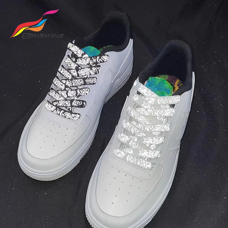 Custom Personalized Flat Reflective Print Brand Logo Shoelaces Sneaker Shoe Laces