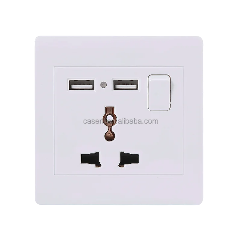 A10 220~240V 13A 16A Universal Switch with 2 USB