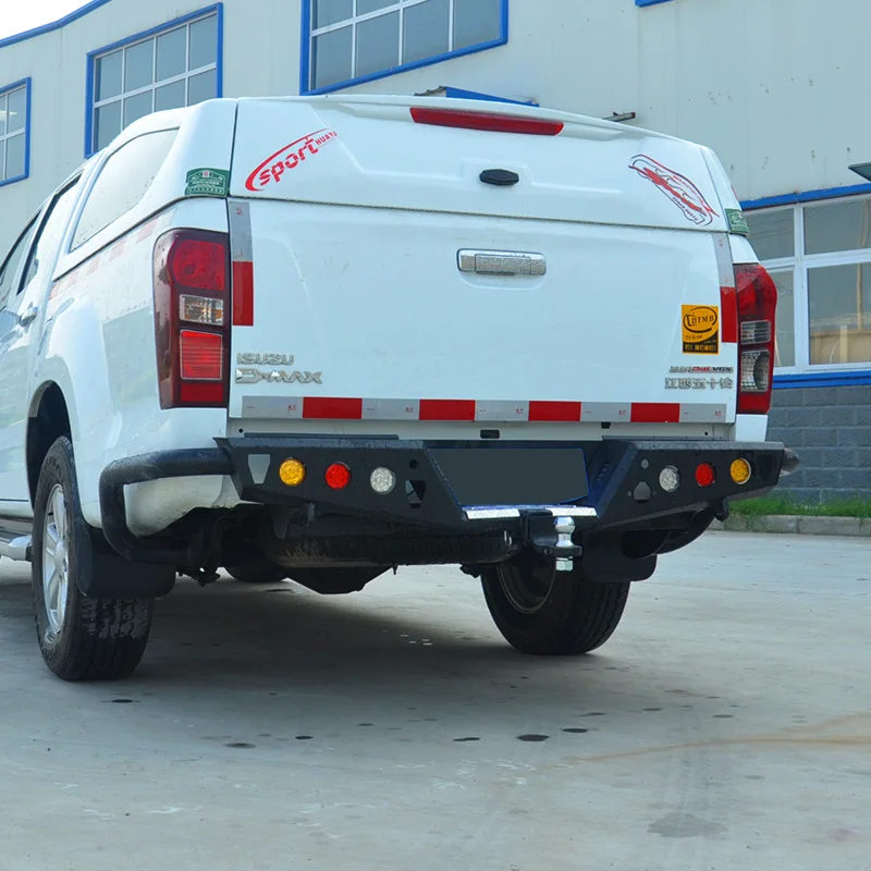 Heavy Steel Rear Bumper for Hilux Vigo 4x4 Pickup Accessories Free Custom Logo Compatible Ranger Tacoma Navara Triton Models