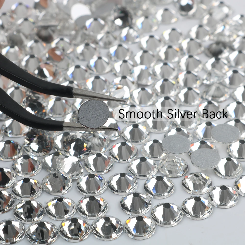 100G Big Pack Wholesale SS3-SS8 Smaller Size Nail Art Flat Back Glass Rhinestones Clear Crystal 35 colorsGlue On Stones