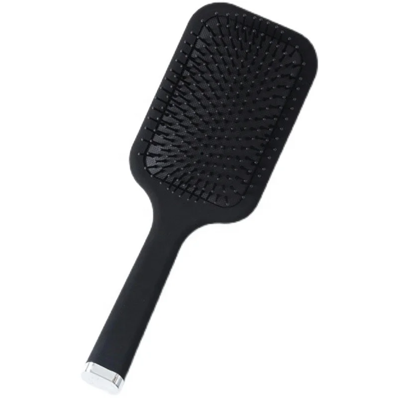Fashionable Custom LOGO Black Paddle Detangling Hair Brush for For Women Men Salon