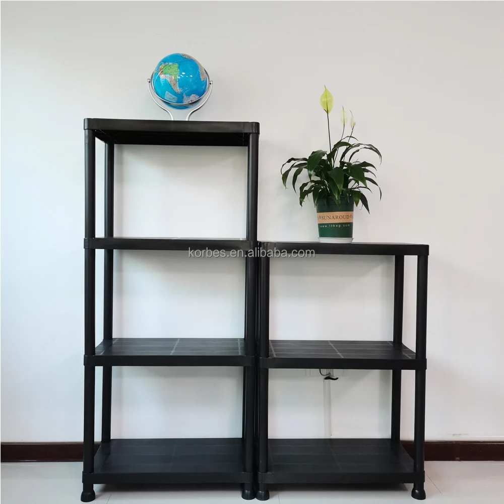  Пластиковый стеллаж для хранения регулируемая полка гаража склада 4 уровня