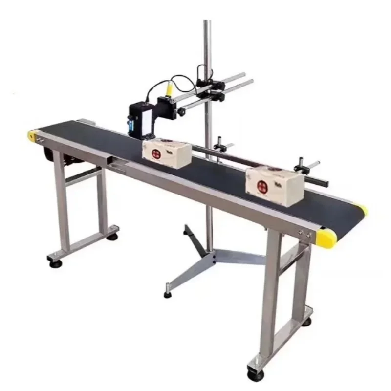 YAOMATEC Date Code Inkjet Printer Food Industry Production Line Adjustable Speed Rubber PVC 200MM Standard Conveyor Belt