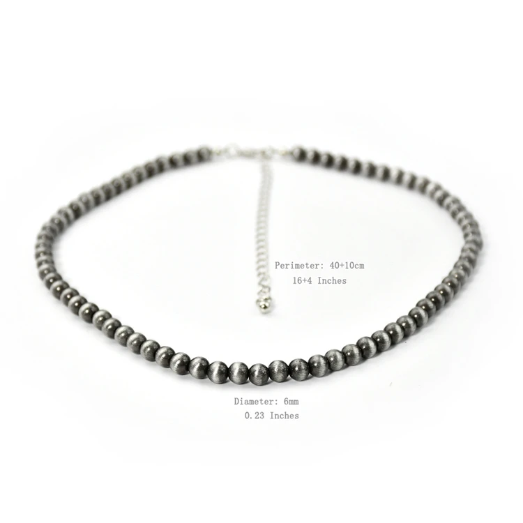 Western Jewelry Navajo Pearl Bead Necklace for Women Handmade Long Boho Turquoise Pearls Layered Necklaces for Cowgirls
