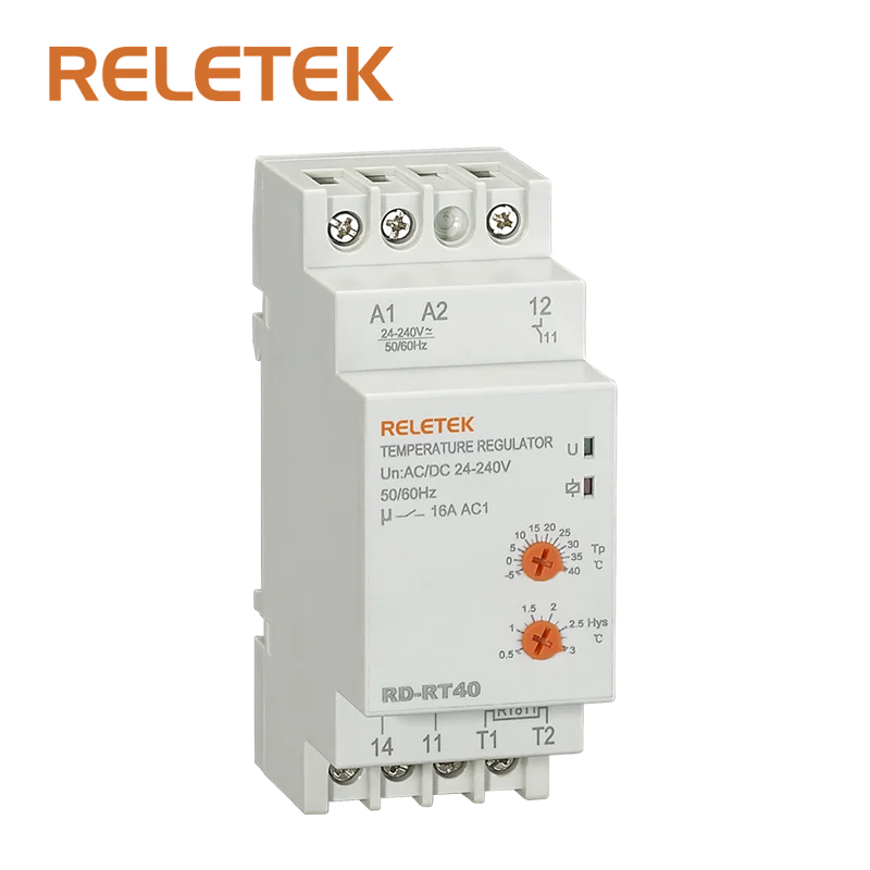 Reletek горячая Распродажа регулятор температуры RD-RT40, переменного тока/DC24-240V, выход Contact1C/O-16A/250V, модульный Din-рейку, OEM ODM ручная пресс-форма