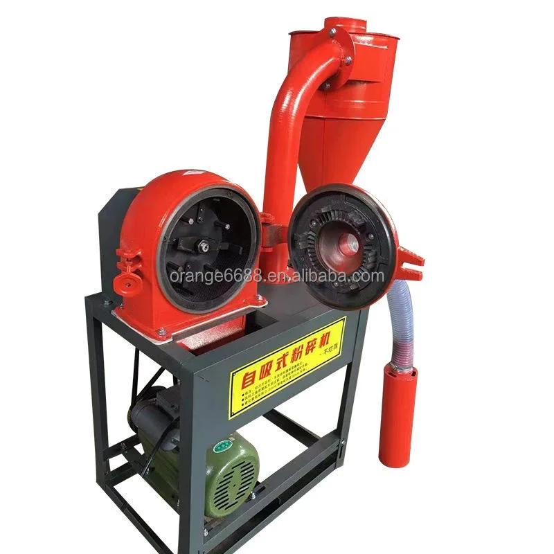 Medium Scale Maize Flour Mill Machine Animal Feed Making Crushing Self Suction Feed Grain Crusher