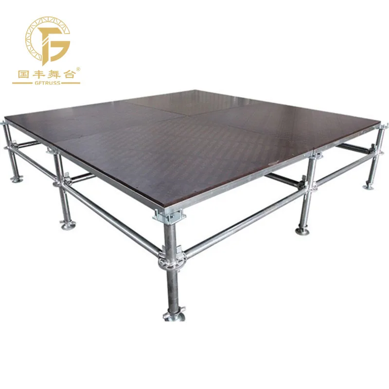 Portable Square Aluminum Plywood  Stage with Iron Frame and TUV Certified for Concerts