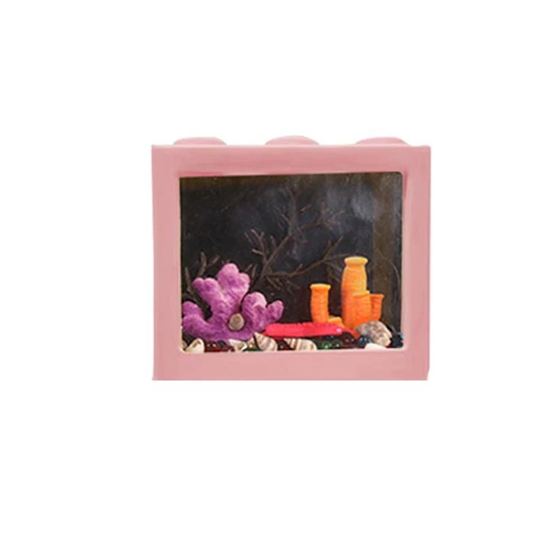 Building Block Mini Fish Tank DIY Combination Plastic Aquariums Decoration Accessories