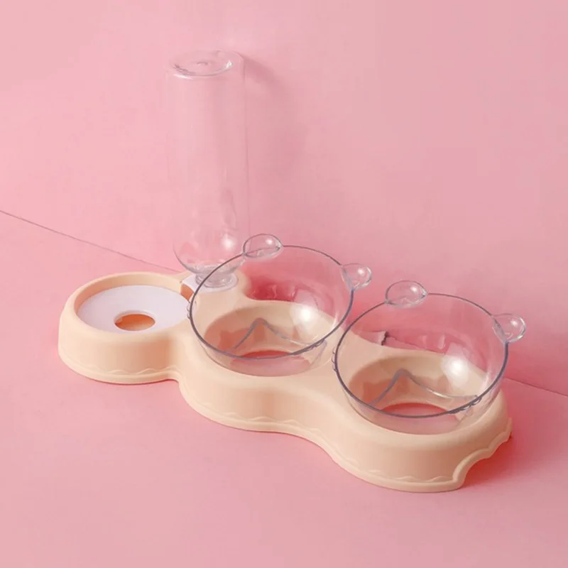 Pet Supplies Anti Slip 3 in 1 Cat Dog Bowl Pet Feeder Food Water Automatic Drinking Bottle Fountain Pet Water Dispenser