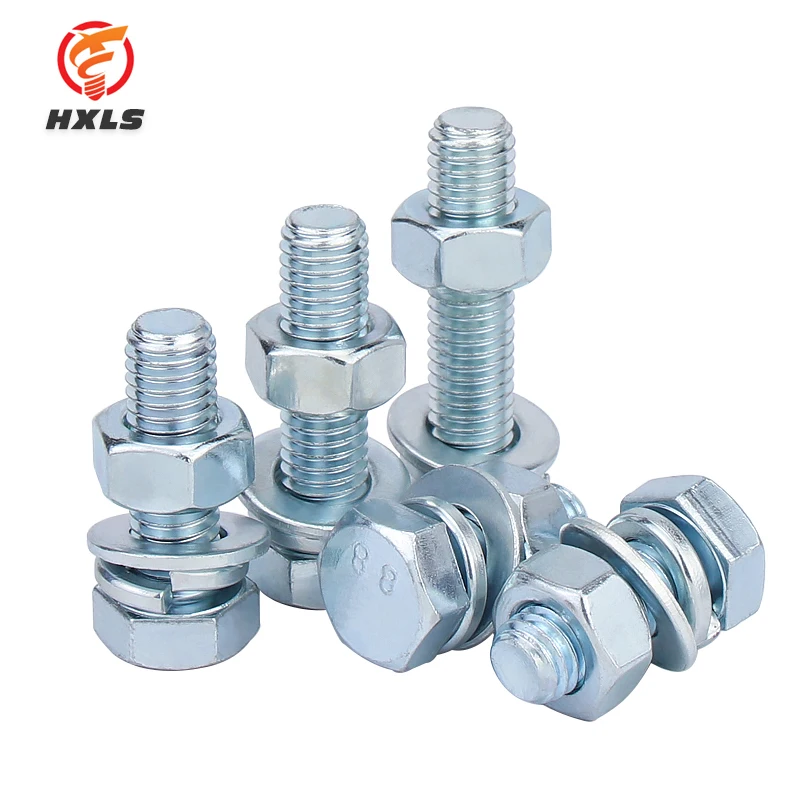 wholesale High Quality DIN933 DIN931 M6-m36 M10 8.8 Grade galvanized Hex Head Bolts And Nuts